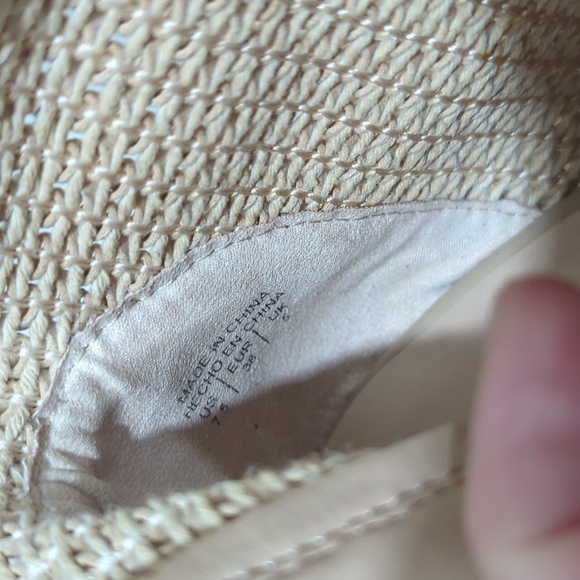 Aldo Call it Spring Woven Fabric Weave Heeled Ankle Booties Tan Women's size 7.5 - Picture 7 of 8